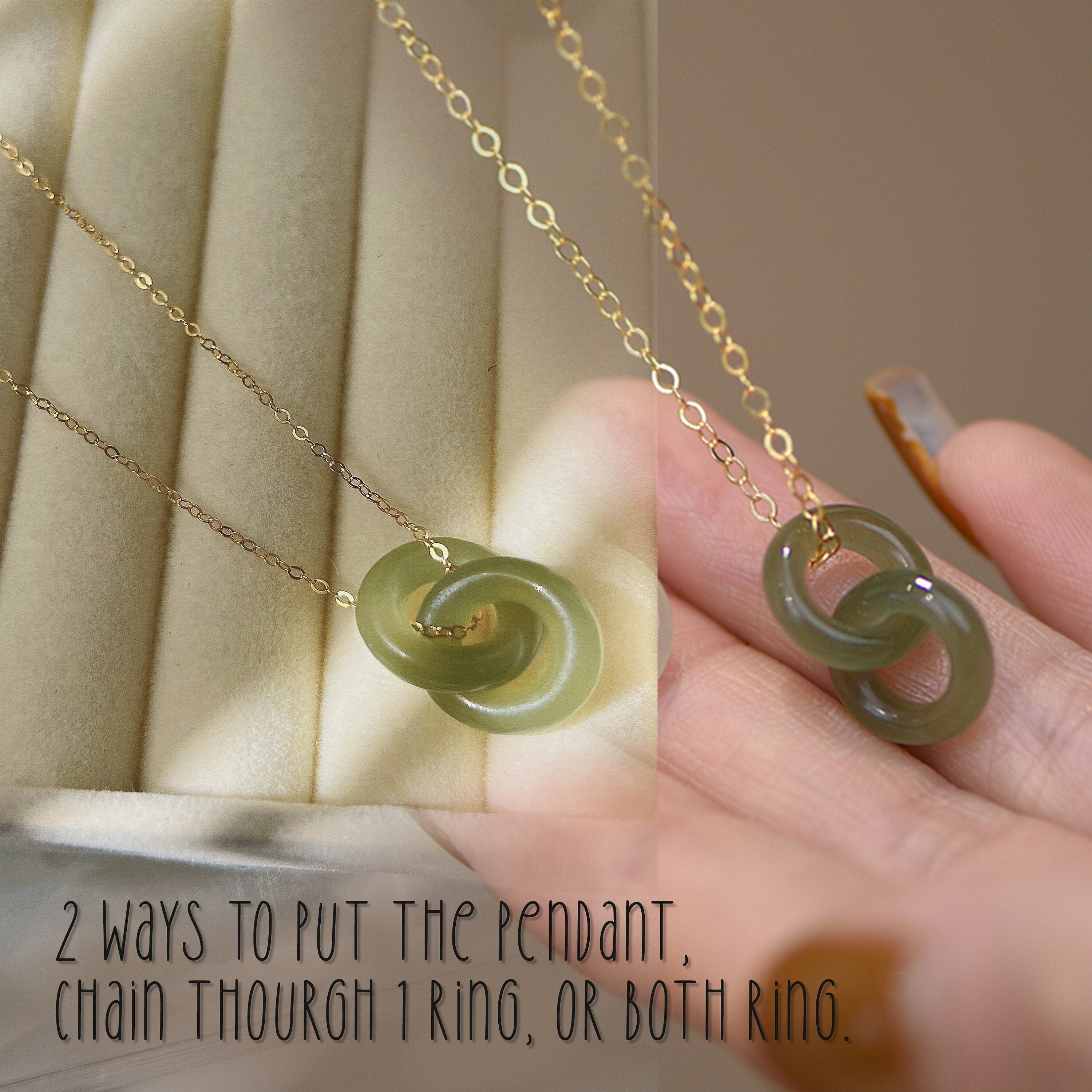 Good Fortune Chinese Green Jade Necklace Jade Ring Necklace Jade Donut Pendant  Jade Pendant Jade Necklace Tiny Jade Necklace Gift for Her - Etsy