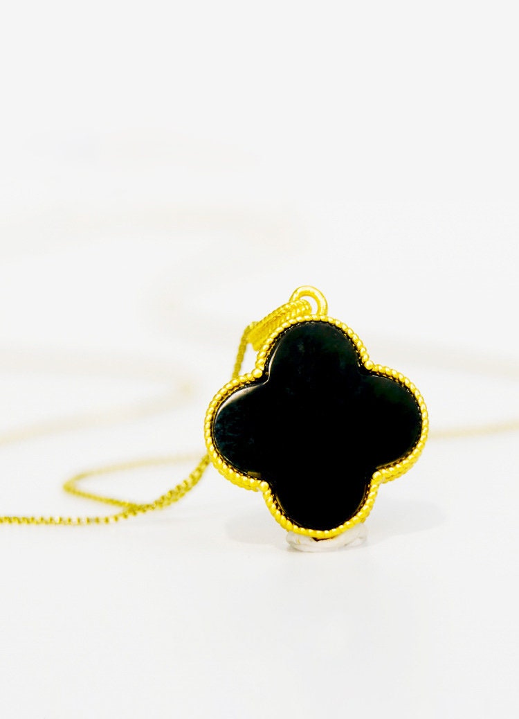 Count My Blessings Clover Necklace • Black – The Dirt Road (TDR)