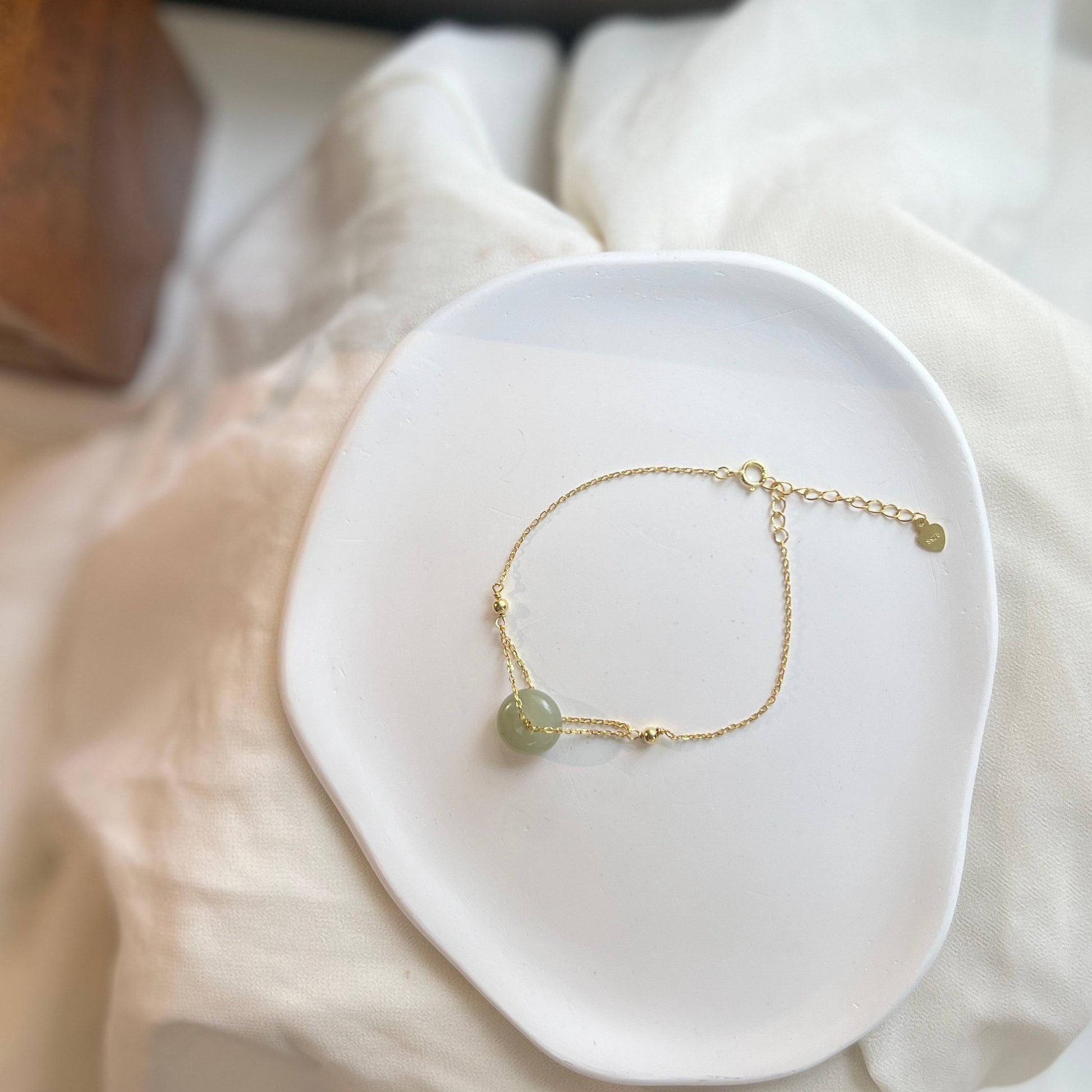 Pura Vida Jade Beaded Gold Charm Bracelet