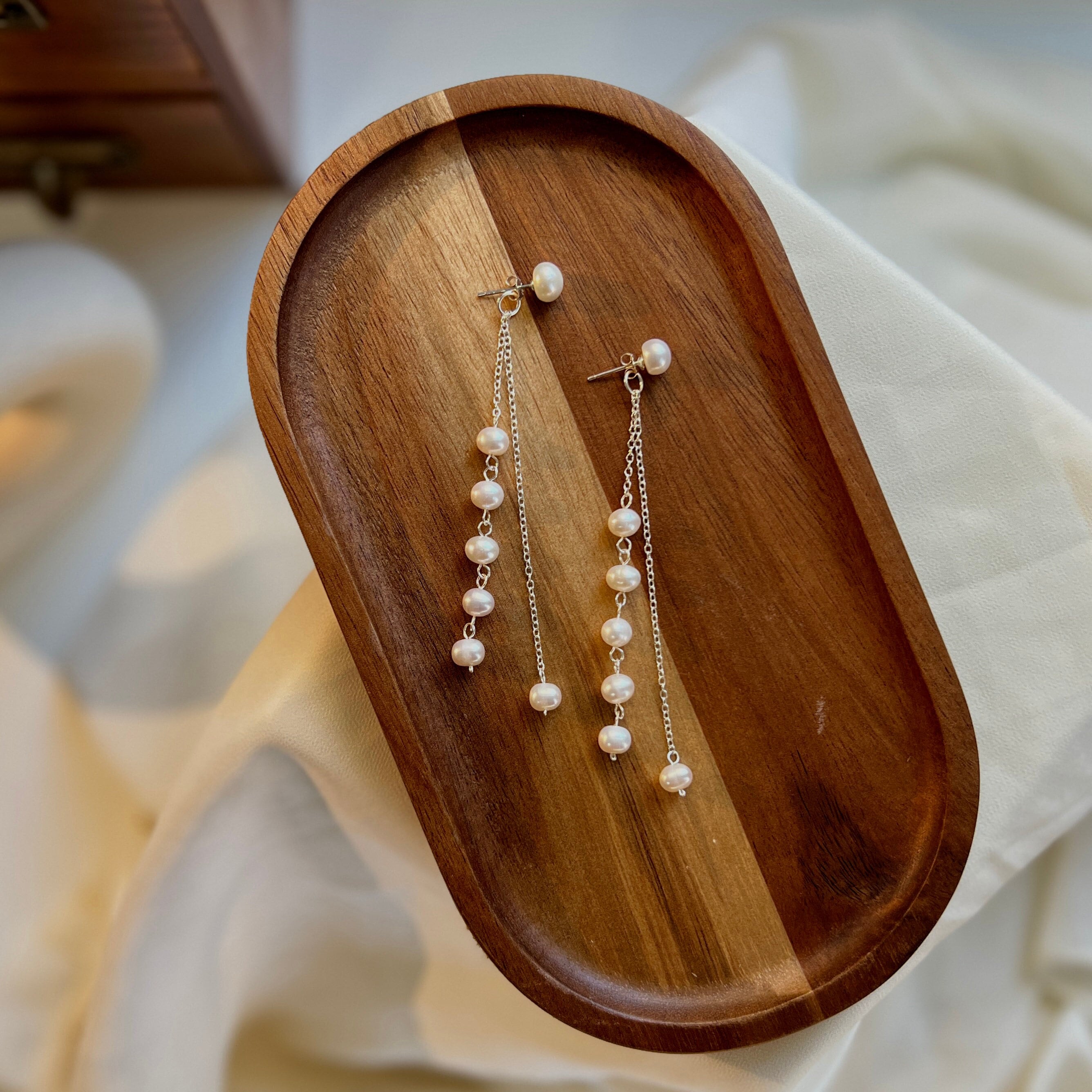 Cubic Zirconia and Opal Long Statement Rose Gold Wedding Dangle Earrings  4599E-OP-RG